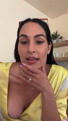 Nikki Bella huge cleavage with nipslip in yellow dress - VIDEO & PICS